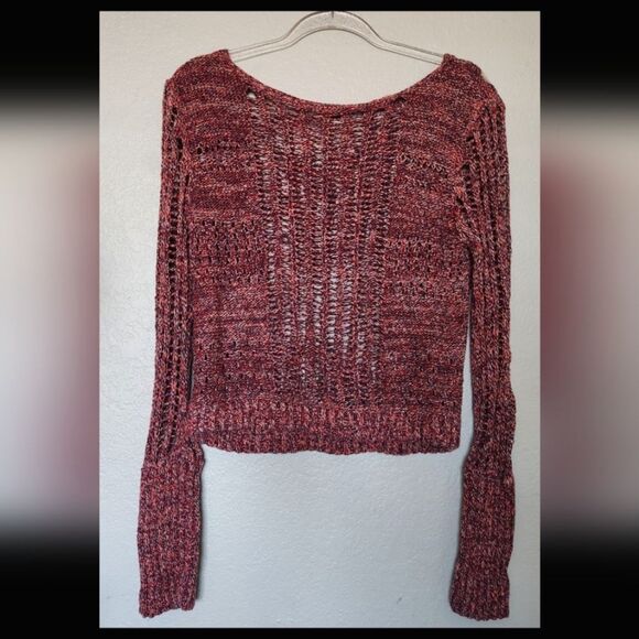 FREE PEOPLE Multicolor Boho Open Knit Cropped Sweater - Picture 1 of 7